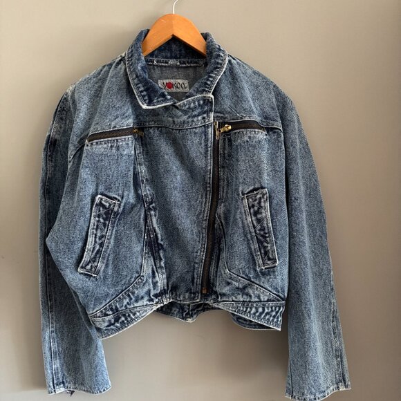 80s Acid Washed Crop Denim Jacket - Picture 3 of 16
